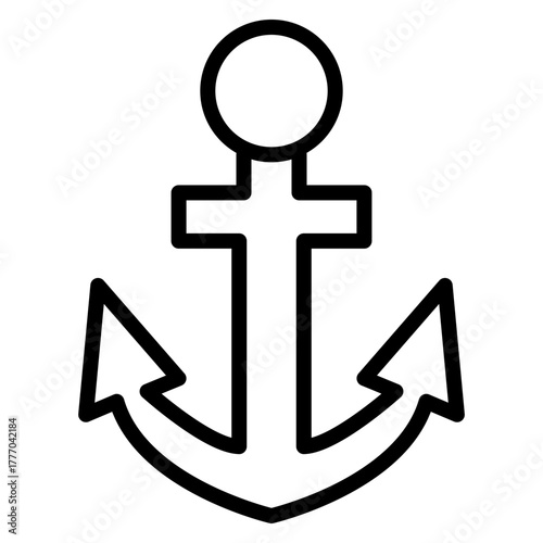 Anchor Vector Line Icon Design