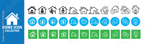 Home Icon Collection - Real Estate, House, Residential, Property, Building, Mortgage, Smart Home, Security, User, Location, Search, Global