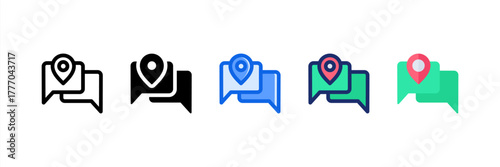 Chat icon set multiple style collection. Vector illustration.