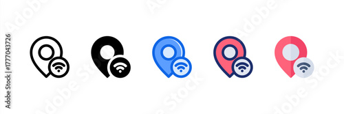 Hotspot icon set multiple style collection. Vector illustration.