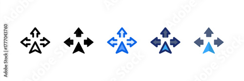 Quadro su tela Direction icon set multiple style collection