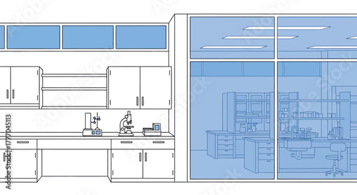 Discover the interior of a modern laboratory research facility design