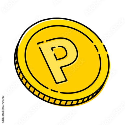 ポイントコインアイコン イラスト シンプル ベクター素材