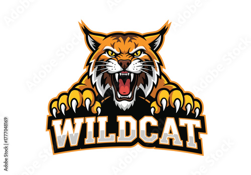 Fierce wildcat gaming logo emblem with claw markings - Gaming logo - Gaming Mascot - esport mascot vector illustration