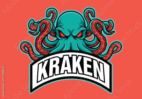 Fierce kraken gaming logo for esports teams - Gaming logo - Gaming Mascot - esport mascot vector illustration