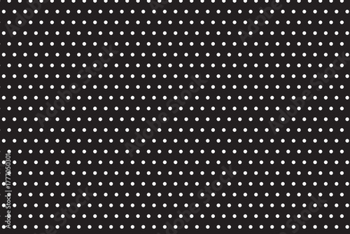 Seamless black and white polka dot vector pattern, retro fabric and wallpaper background.