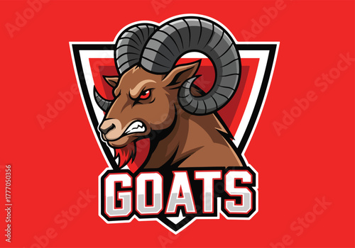 Aggressive ram head gaming logo with goats text - Gaming logo - Gaming Mascot - esport mascot vector illustration