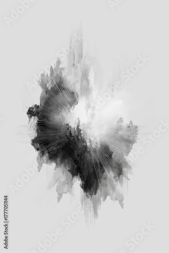 Black watercolor brush strokes background.