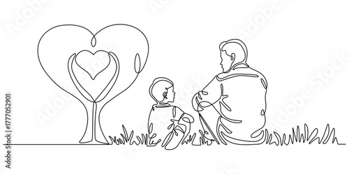 One continuous line drawing of baby kid hand holding mom dad parents hands. son daughter grab mommy daddy hand. family doodle outline art line vector illustration
