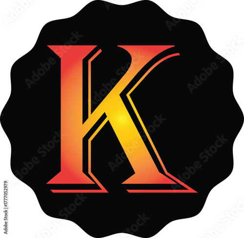 Stylish gradient letter K vector illustration with smooth color blending and modern typography. Perfect for branding, logos, initials, posters, and creative alphabet design projects.