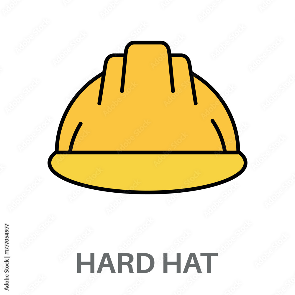 Fototapeta premium Hard Hat Simple Style Flat Design Vector