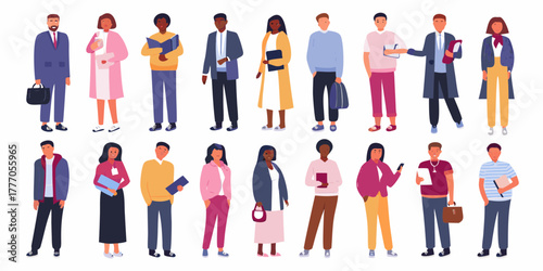 Ταπετσαρία Diverse group of men and women in professional and casual attire standing togeth