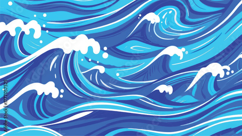 Photography Ocean Waves Illustrator Artwork Banner Background Design Template