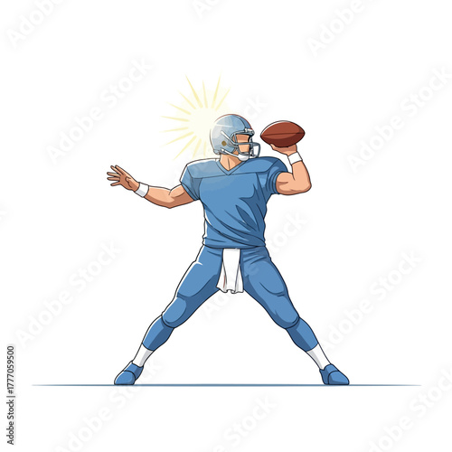Quarterback Throw Vector American Football Energy