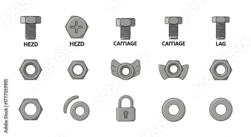 Collection of various tools and hardware icons in a flat design style on a white background