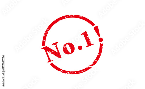 No.1! - No.1! text written on Red Rubber Stamp 

