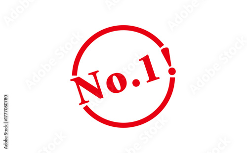 No.1! - No.1! text written on Red Rubber Stamp 
