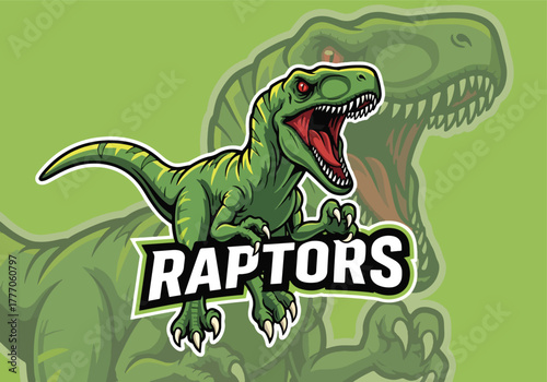 Fierce raptor gaming logo with bold text - Gaming logo - Gaming Mascot - esport mascot vector illustration