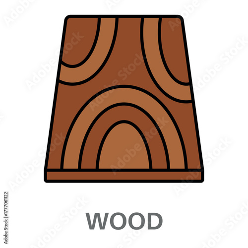 Wood Simple Style Flat Design Vector 