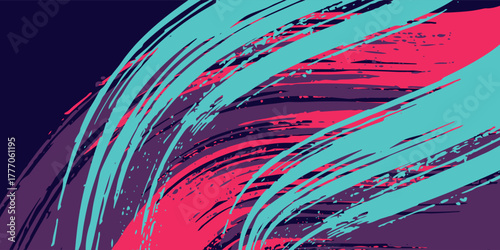 neon background brush game blue pink purple banner abstract paint stain vintage modern car wrap sticker, eps 10,