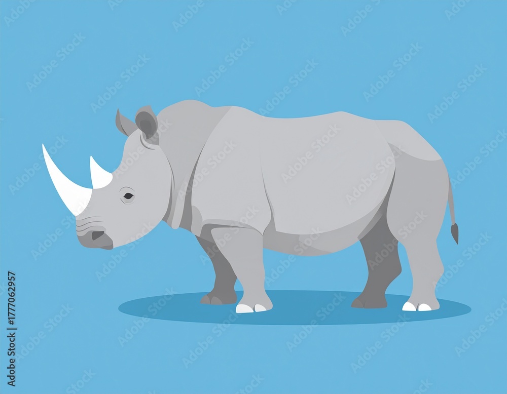 Fototapeta premium Animal rhinoceros illustration abstract flat vector