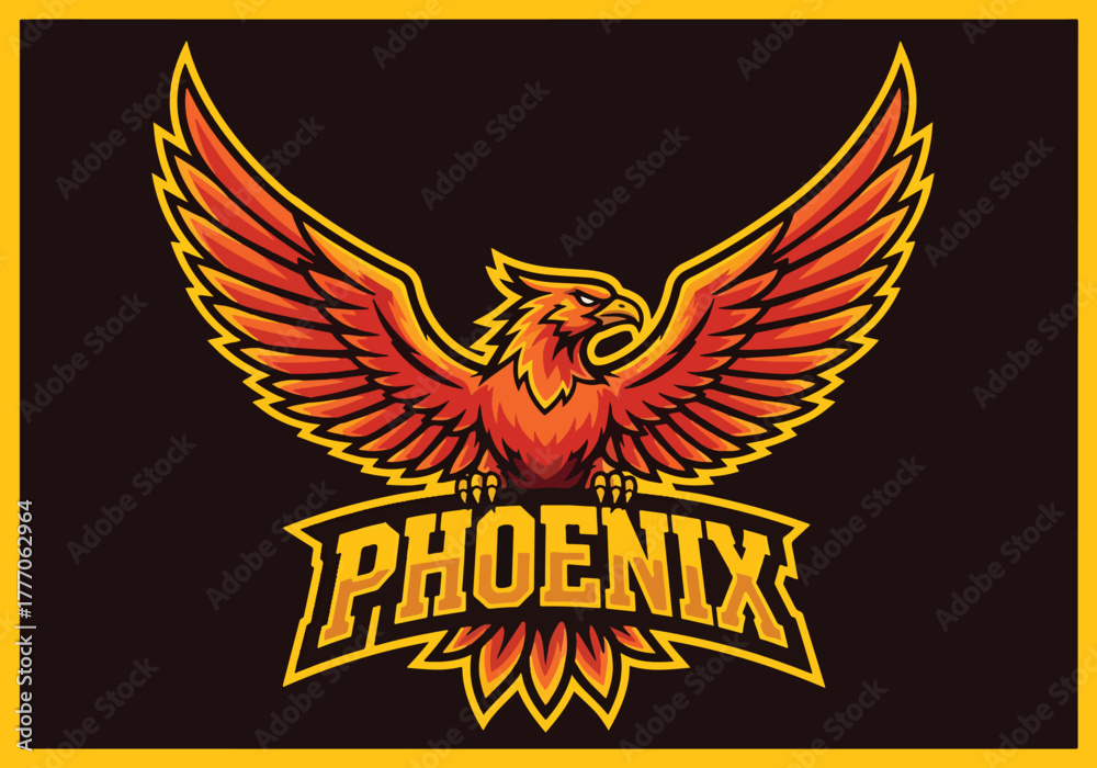 Fototapeta premium Dynamic phoenix gaming logo for esports teams - Gaming logo - Gaming Mascot - esport mascot vector illustration