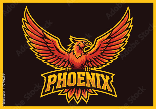 Dynamic phoenix gaming logo for esports teams - Gaming logo - Gaming Mascot - esport mascot vector illustration