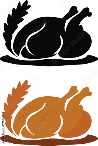 Roast turkey silhouette icon