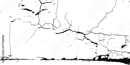 Cracks on the concrete wall. Vector eps10