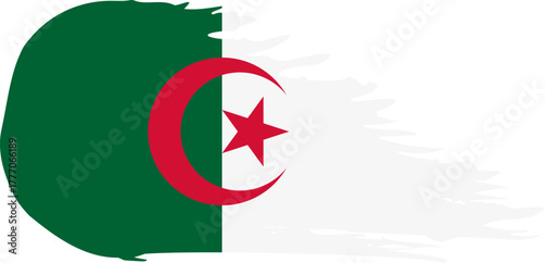 algeria comet flag fly, grunge brush vector