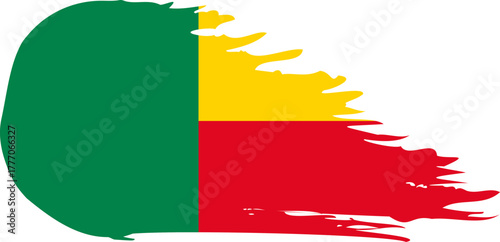 benin comet flag fly, grunge brush vector