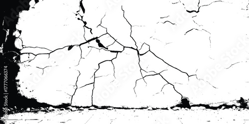 Cracks on the concrete wall. Vector eps10
