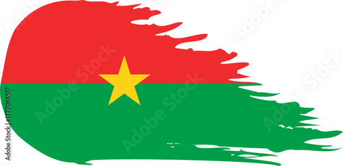 burkina faso comet flag fly, grunge brush vector