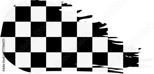 checkered comet flag fly, grunge brush vector