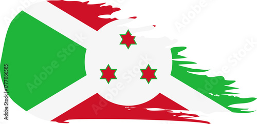 burundi comet flag fly, grunge brush vector