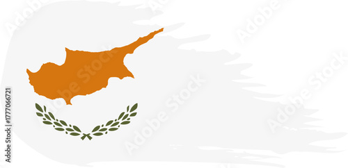 republic of cyprus comet flag fly, grunge brush vector