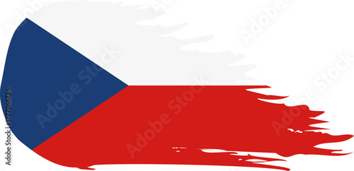 czech comet flag fly, grunge brush vector