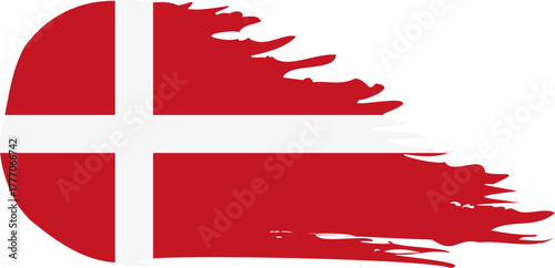 denmark comet flag fly, grunge brush vector