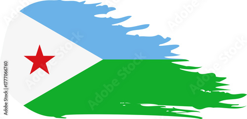 djibouti comet flag fly, grunge brush vector