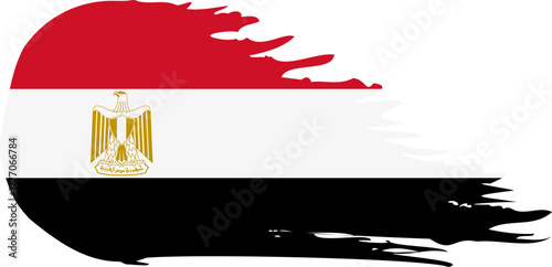 egypt comet flag fly, grunge brush vector