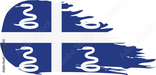 martinique comet flag fly, grunge brush vector