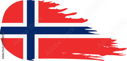 norway comet flag fly, grunge brush vector