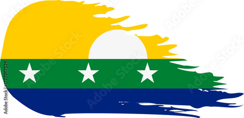 nueva esparta comet flag fly, grunge brush vector