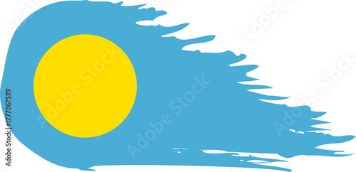 palau comet flag fly, grunge brush vector