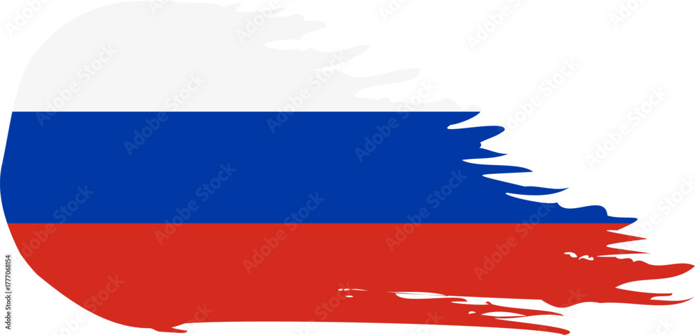 Obraz premium russia comet flag fly, grunge brush vector