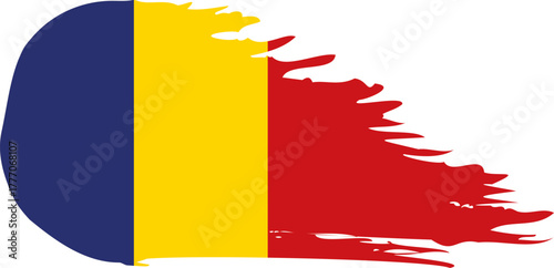 romania comet flag fly, grunge brush vector