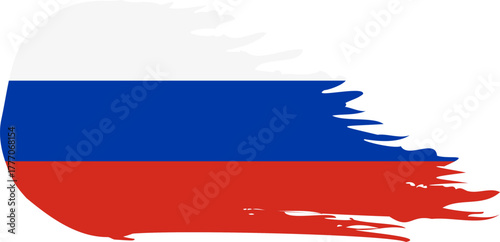 russia comet flag fly, grunge brush vector