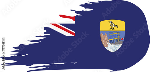 saint helena comet flag fly, grunge brush vector