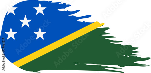 solomon islands comet flag fly, grunge brush vector