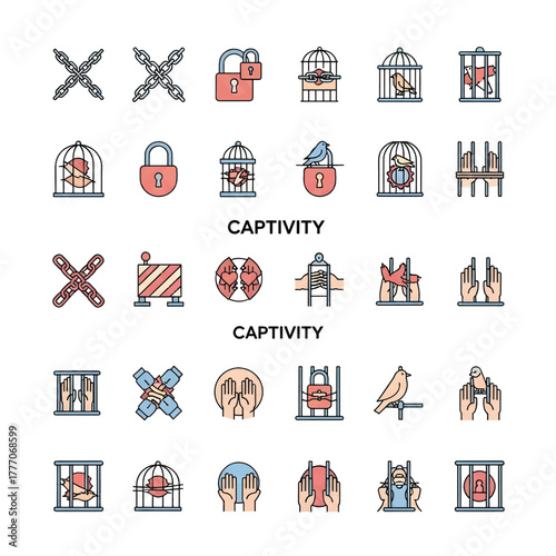 Captivity Concept Illustration – Freedom, Confinement, and Emotional Expression